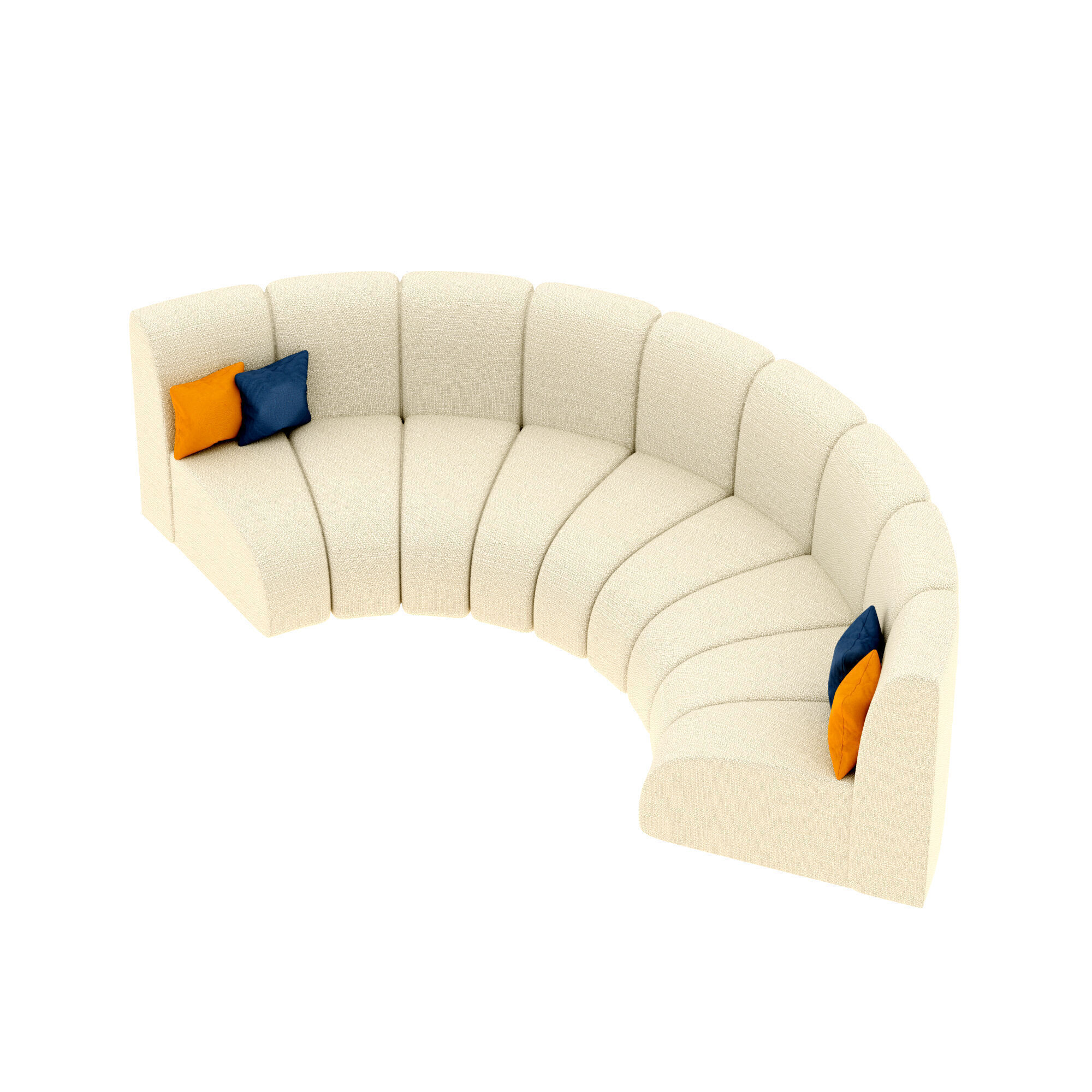 Curved sofa Free low-poly 3D model_6