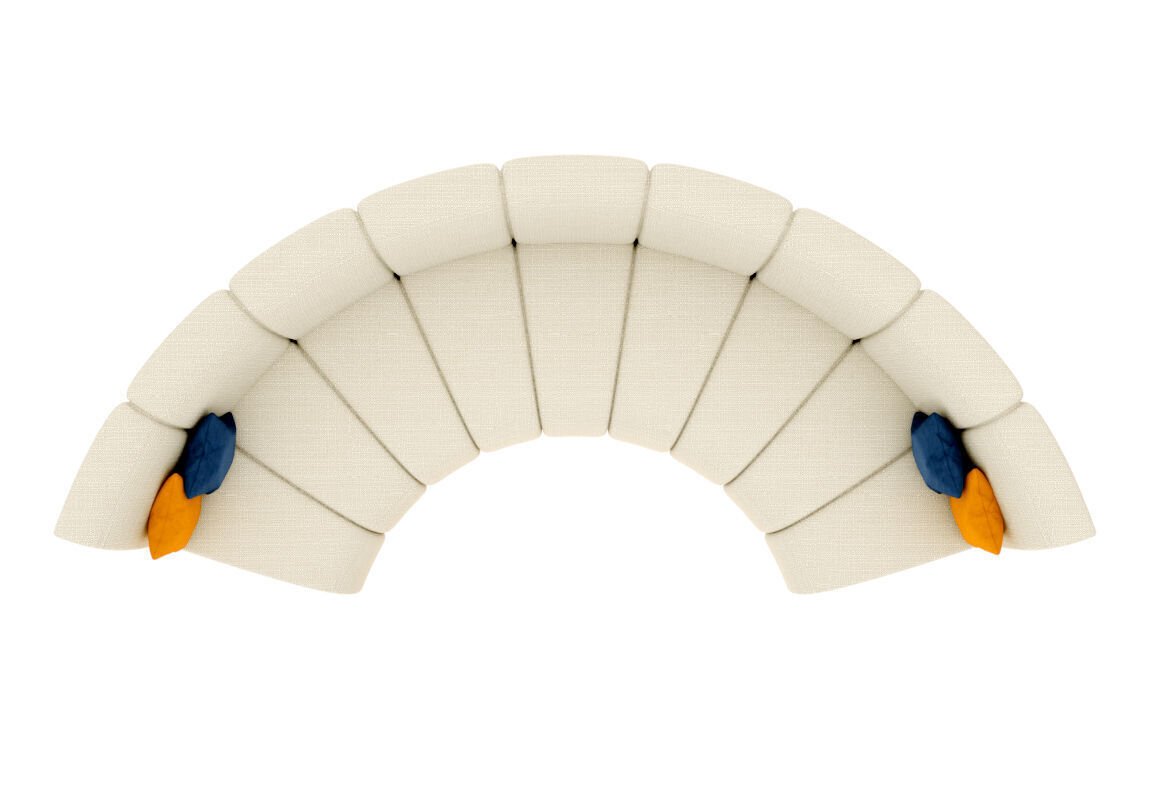 Curved sofa Free low-poly 3D model_8