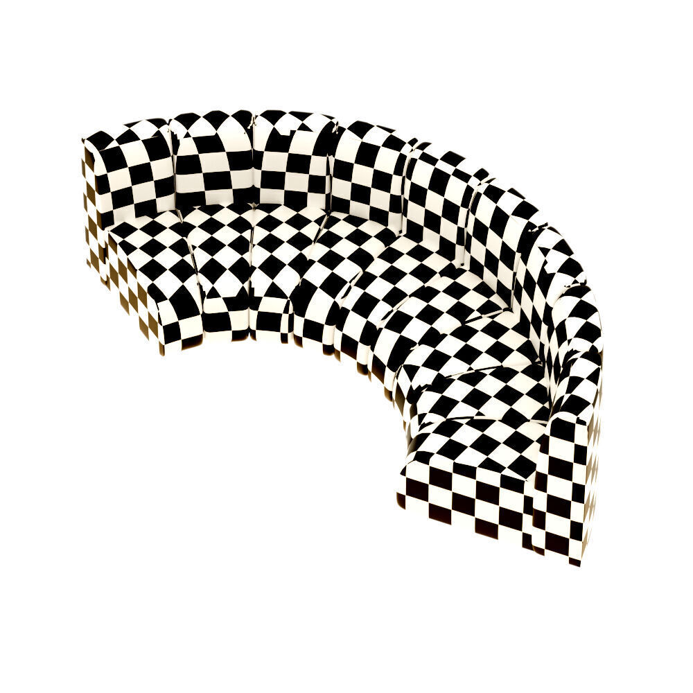 Curved sofa Free low-poly 3D model_15