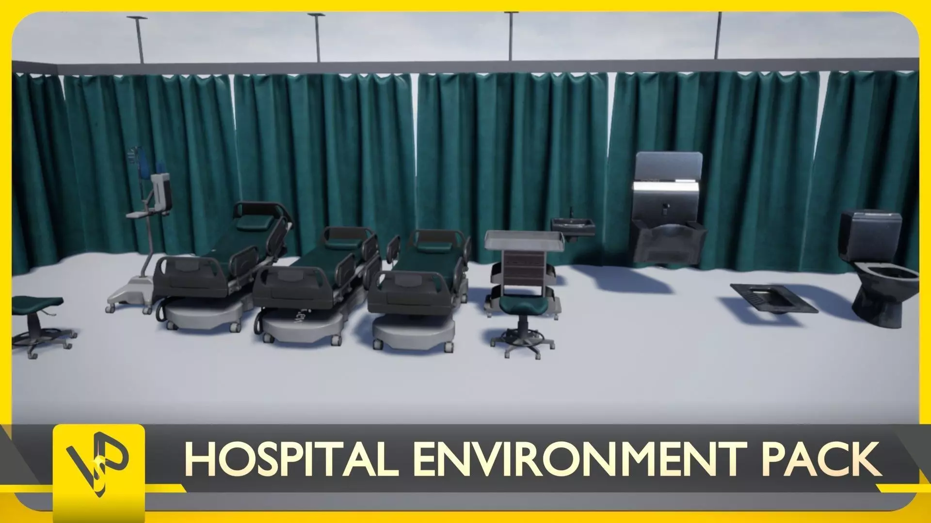 Hospital Environment Low-poly 3D model