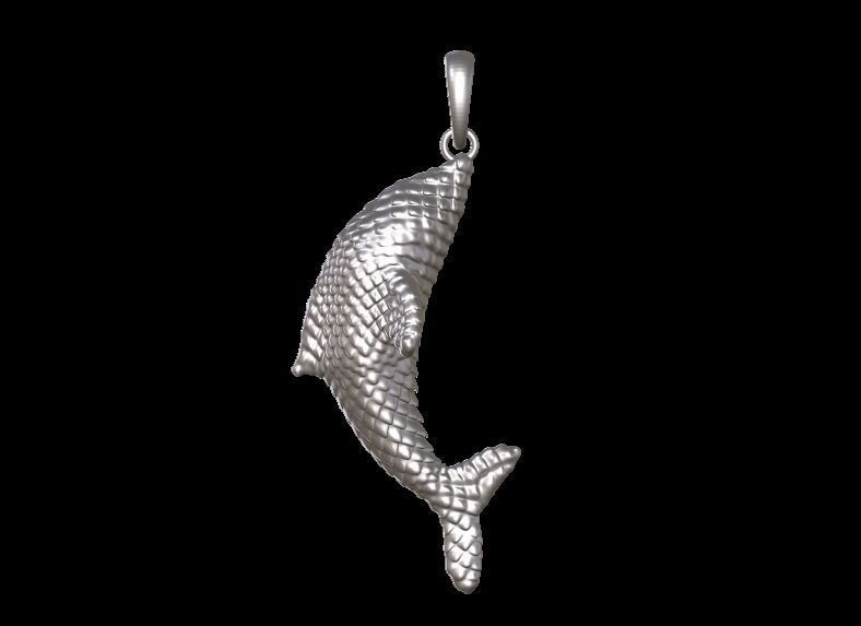 Scaled Dolphin Pendant 3D print model_3