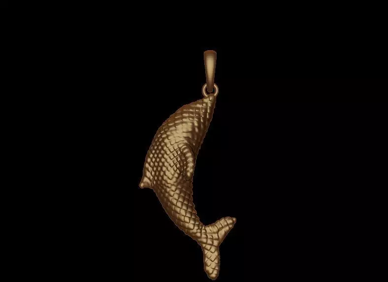 Scaled Dolphin Pendant 3D print model_0