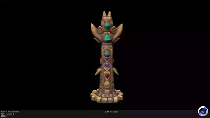 Low Poly Stylized Totem AI
