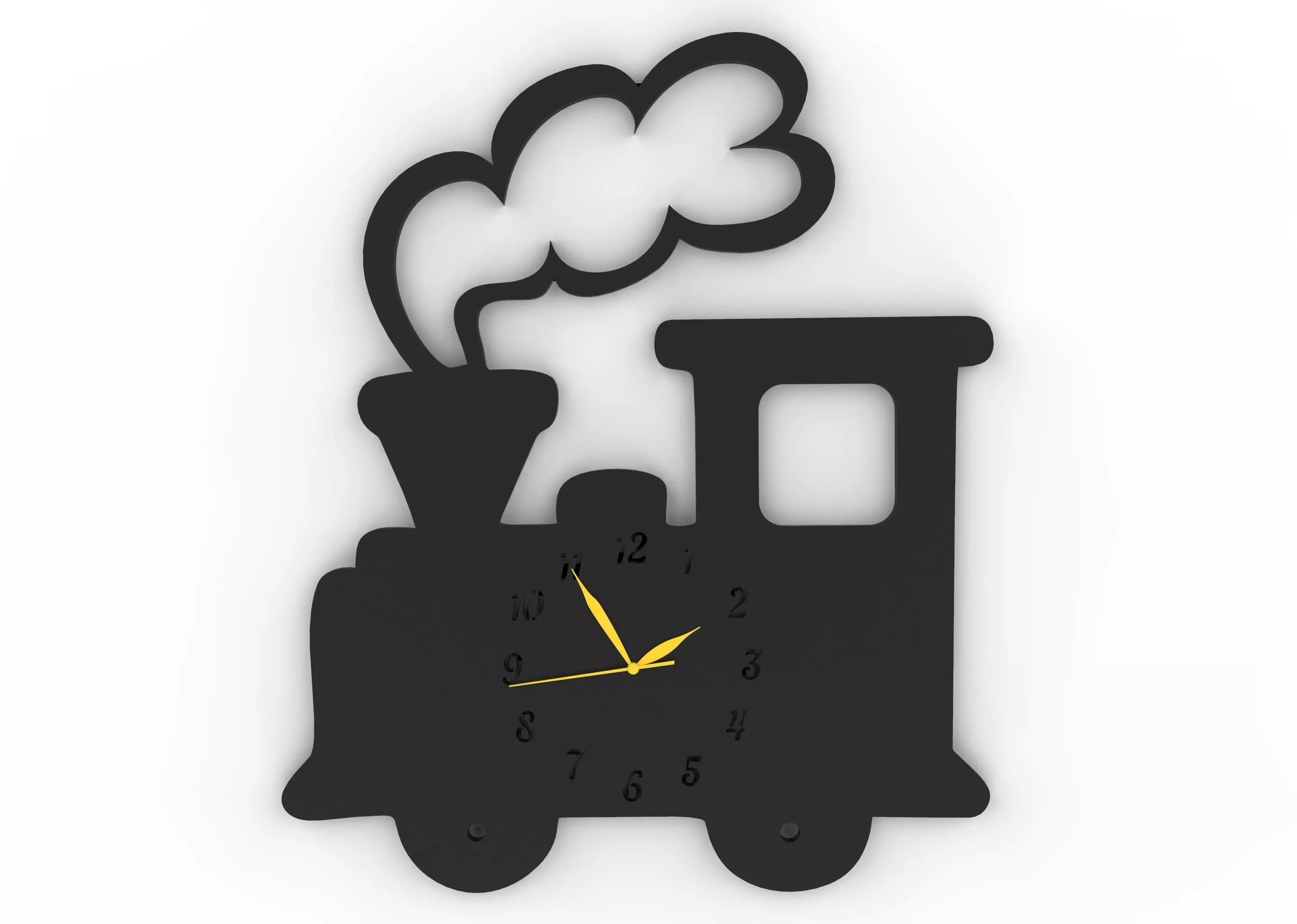 3D Train Wall Clock - Playful and Decorative Design 3D model