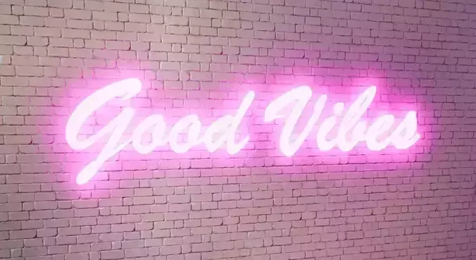 Good Vibes Sign Free low-poly 3D model