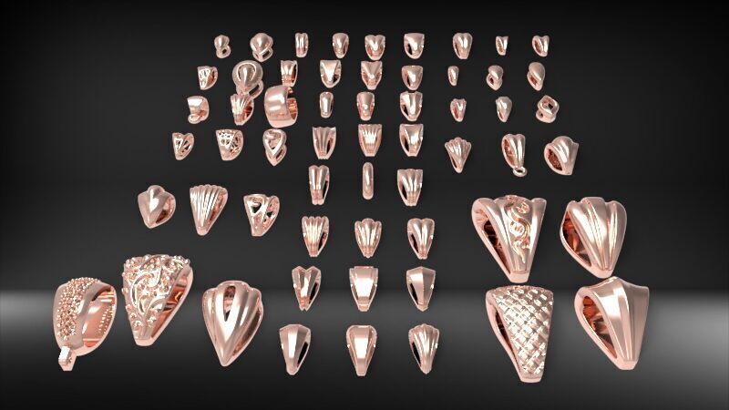 Various Bails for Pendants Necklace Charms Nameplates Findings 3D print model_10