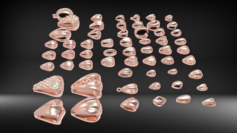 Various Bails for Pendants Necklace Charms Nameplates Findings 3D print model_3