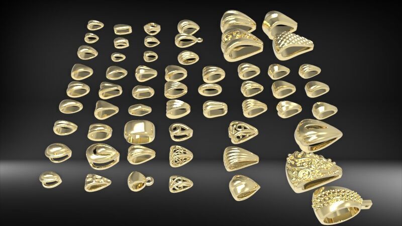 Various Bails for Pendants Necklace Charms Nameplates Findings 3D print model_5