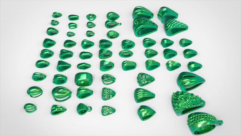 Various Bails for Pendants Necklace Charms Nameplates Findings 3D print model_4