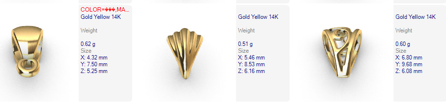 Various Bails for Pendants Necklace Charms Nameplates Findings 3D print model_25