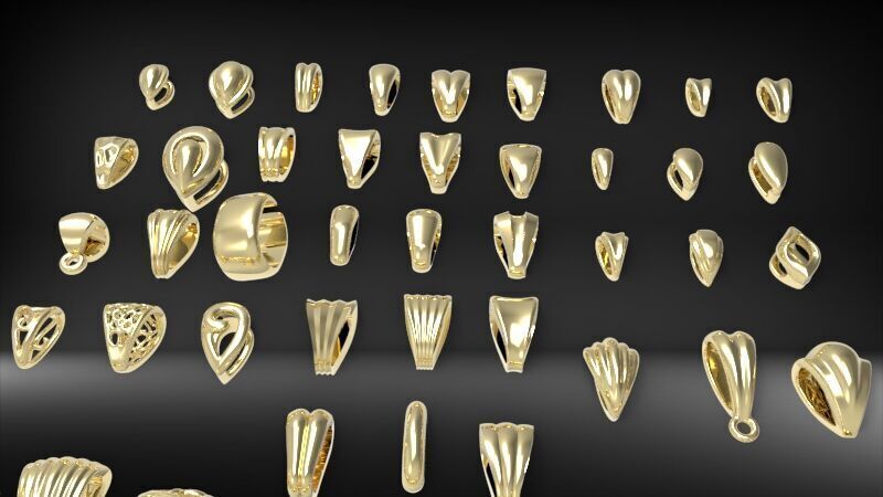Various Bails for Pendants Necklace Charms Nameplates Findings 3D print model_6