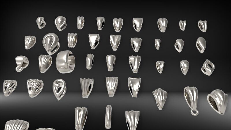 Various Bails for Pendants Necklace Charms Nameplates Findings 3D print model_12
