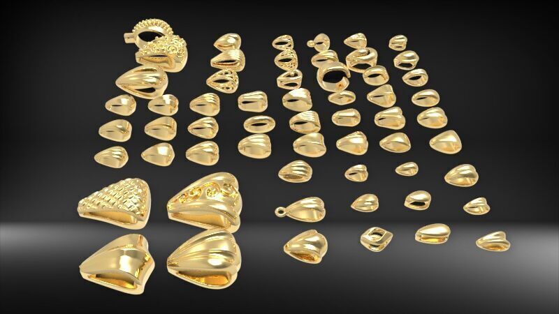 Various Bails for Pendants Necklace Charms Nameplates Findings 3D print model_2