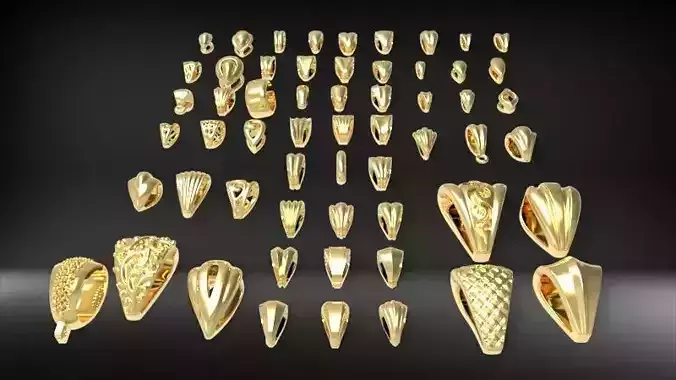 Various Bails for Pendants Necklace Charms Nameplates Findings  3D print model
