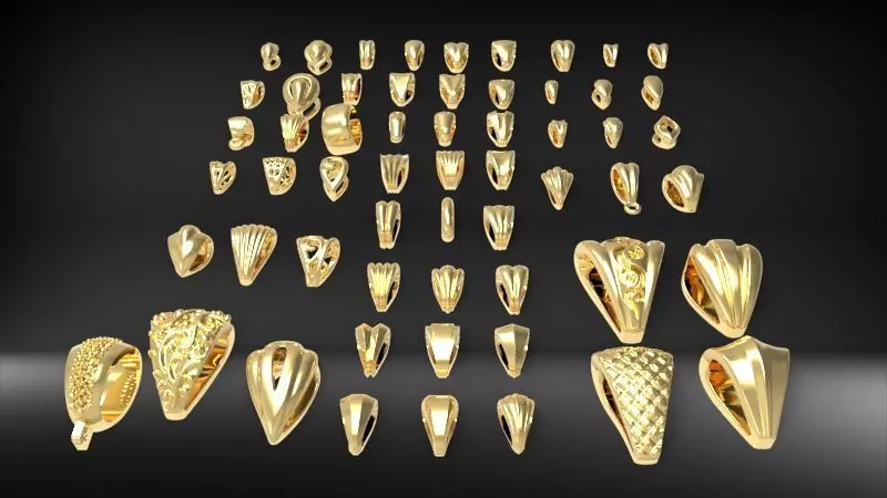 Various Bails for Pendants Necklace Charms Nameplates Findings 3D print model_0