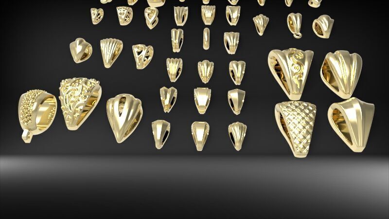 Various Bails for Pendants Necklace Charms Nameplates Findings 3D print model_16