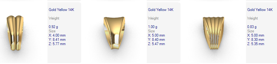 Various Bails for Pendants Necklace Charms Nameplates Findings 3D print model_24