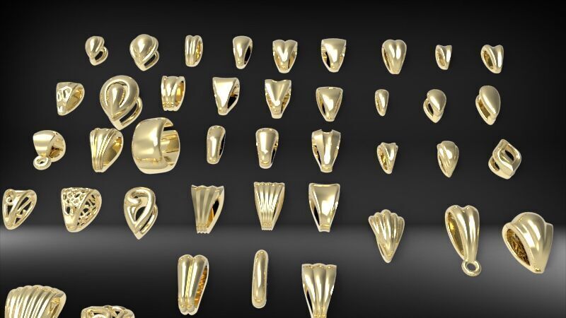 Various Bails for Pendants Necklace Charms Nameplates Findings 3D print model_9