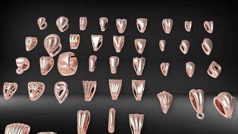 Various Bails for Pendants Necklace Charms Nameplates Findings 3D print model_14