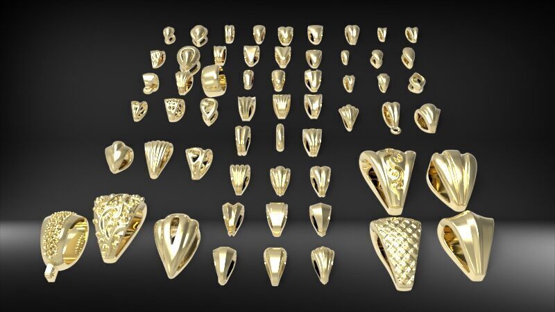 Various Bails for Pendants Necklace Charms Nameplates Findings 3D print model_1