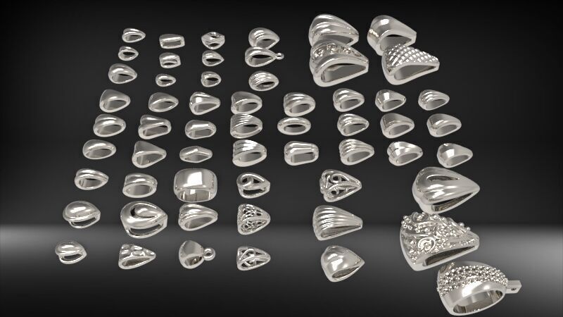 Various Bails for Pendants Necklace Charms Nameplates Findings 3D print model_13