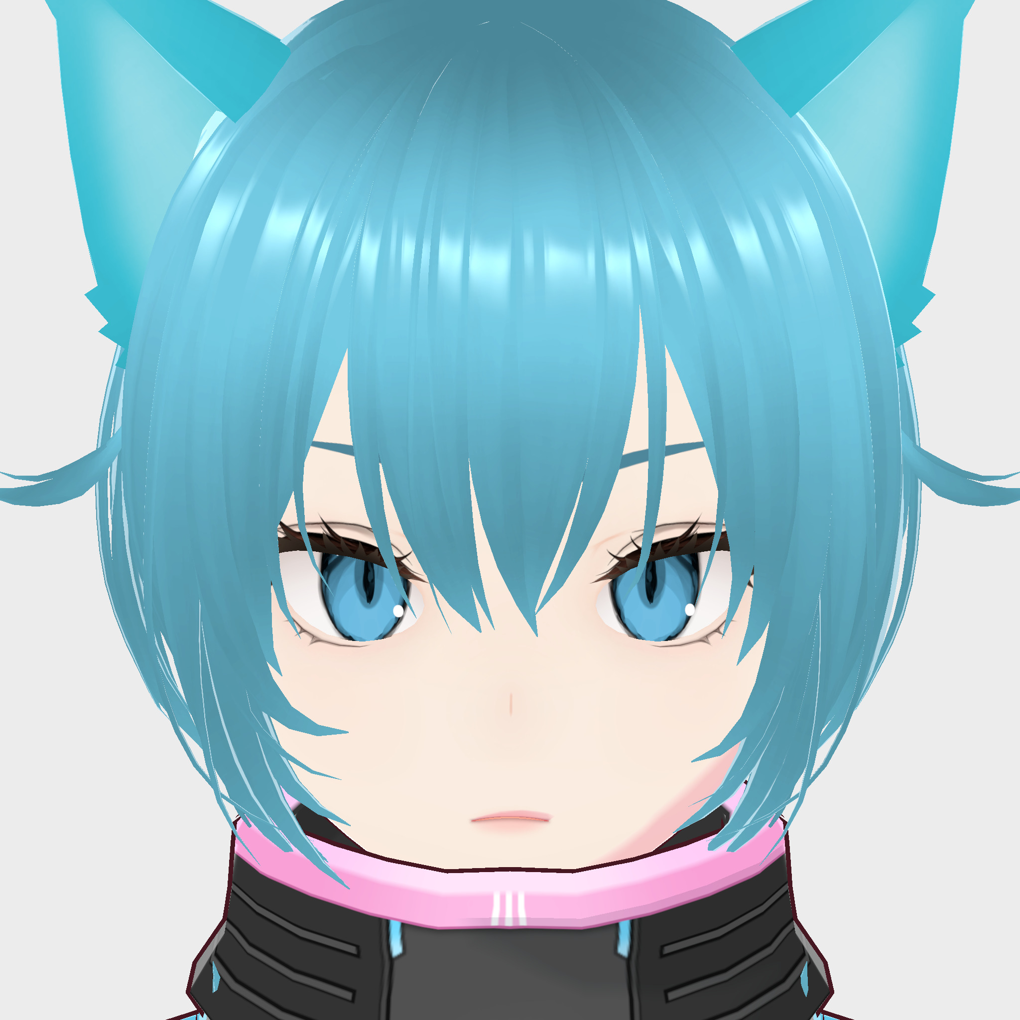 Cyberpunk Cat Girl Low-poly 3D model_1