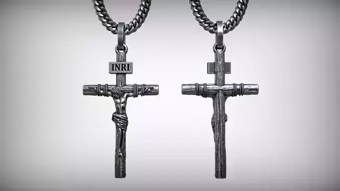 Jesus Christ Hands Tied Rope Christian Crucifix Cross Pendant 3D print model