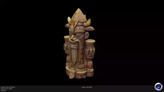 Low Poly Stylized Totem 3 AI