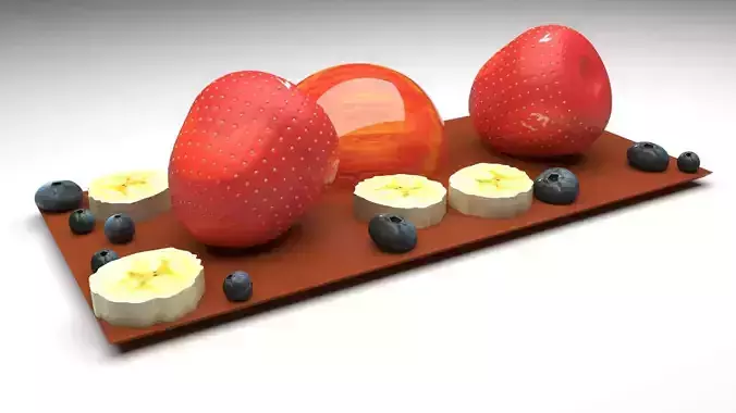 Chocolate With Fruits 3D model