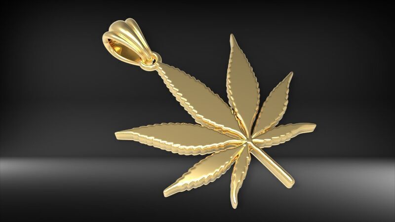 Cannabis leaf marijuana hemp ganja  3D print model_4