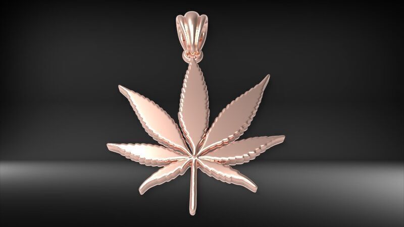 Cannabis leaf marijuana hemp ganja  3D print model_10