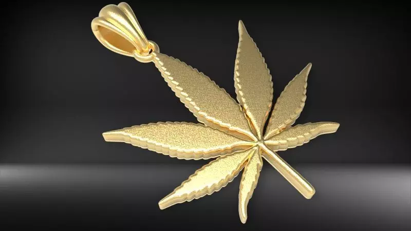 Cannabis leaf marijuana hemp ganja  3D print model_0