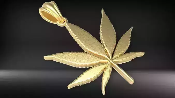 Cannabis leaf marijuana hemp ganja  3D print model