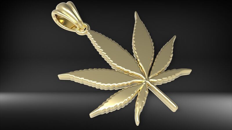 Cannabis leaf marijuana hemp ganja  3D print model_9