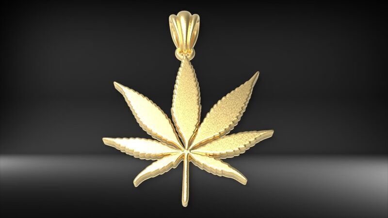 Cannabis leaf marijuana hemp ganja  3D print model_18
