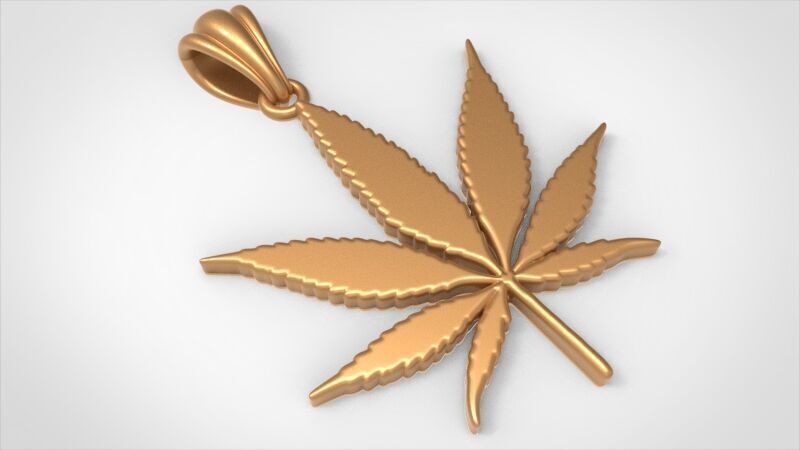 Cannabis leaf marijuana hemp ganja  3D print model_12