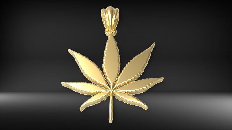 Cannabis leaf marijuana hemp ganja  3D print model_1