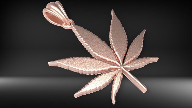 Cannabis leaf marijuana hemp ganja  3D print model_11