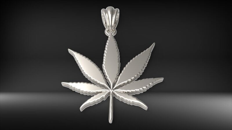 Cannabis leaf marijuana hemp ganja  3D print model_8