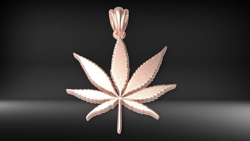 Cannabis leaf marijuana hemp ganja  3D print model_3