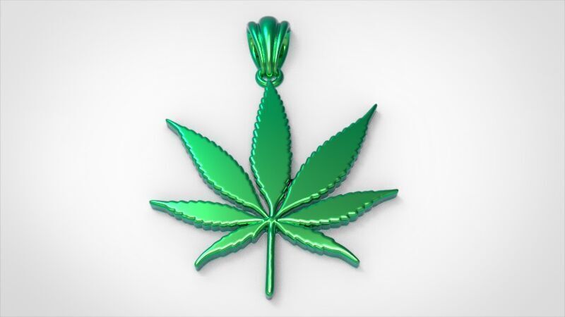 Cannabis leaf marijuana hemp ganja  3D print model_5