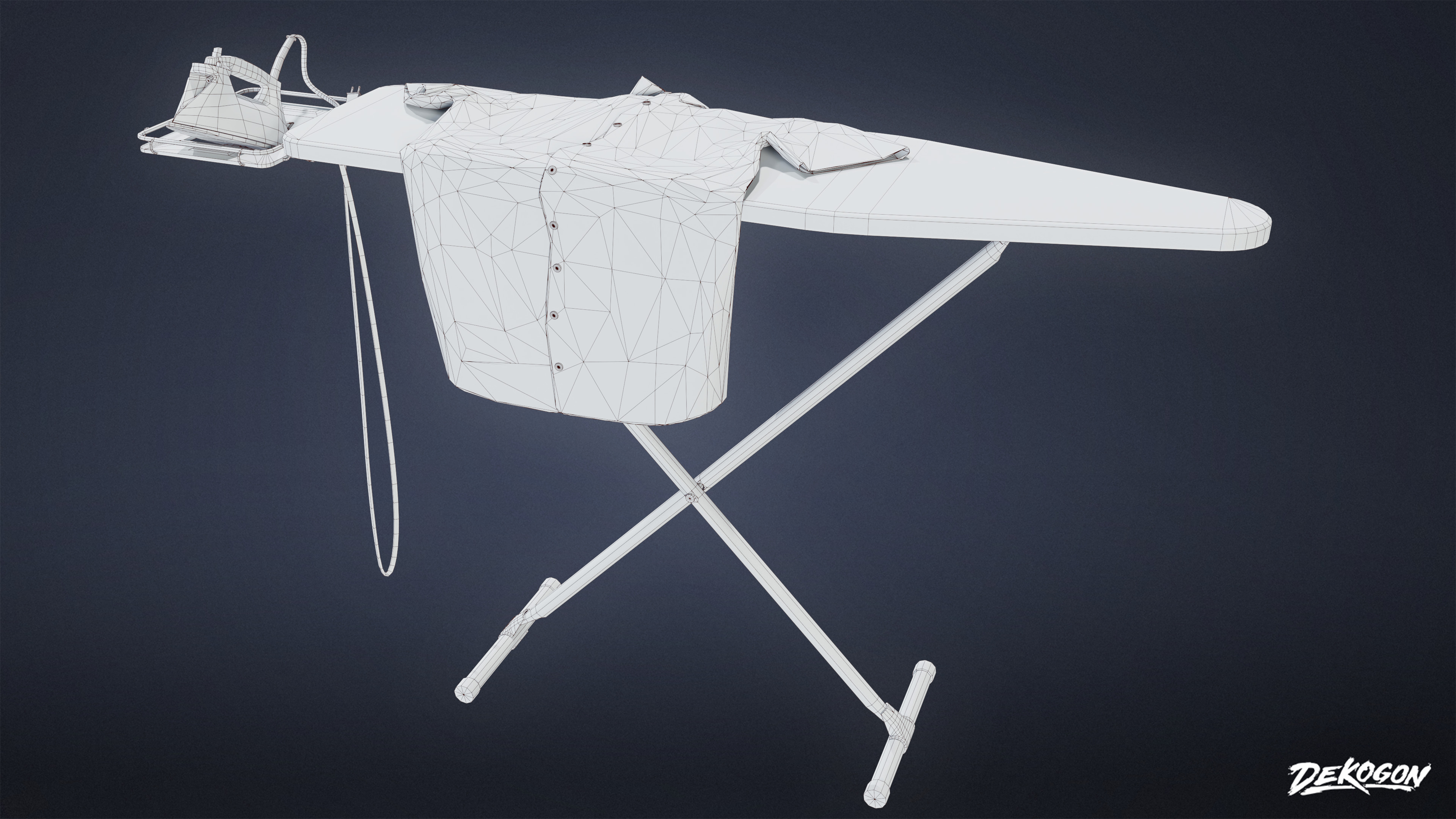 SUBURBS - Ironing Board 01 - LOW POLY AND NANITE Low-poly 3D model_9