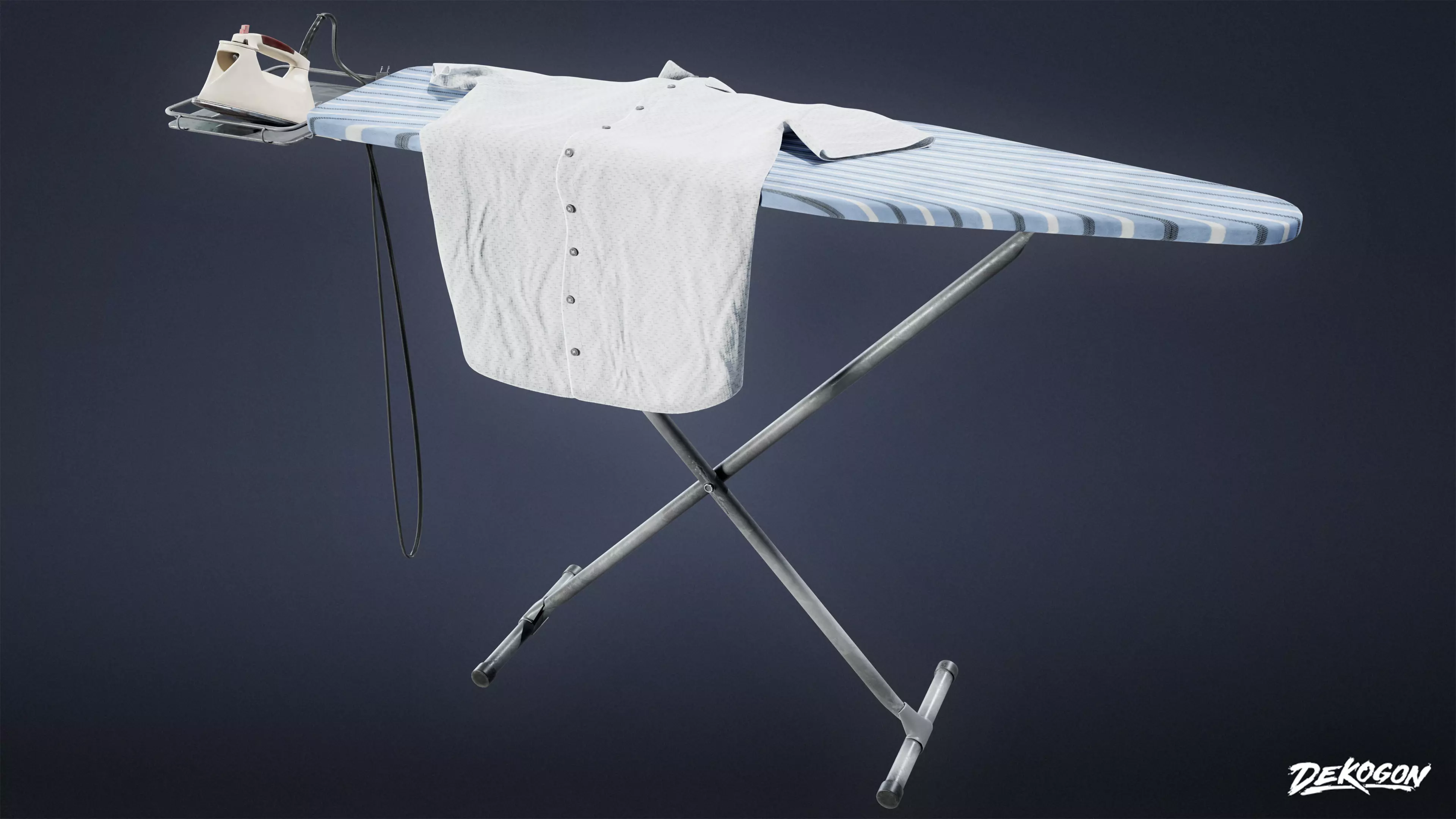 SUBURBS - Ironing Board 01 - LOW POLY AND NANITE Low-poly 3D model_0