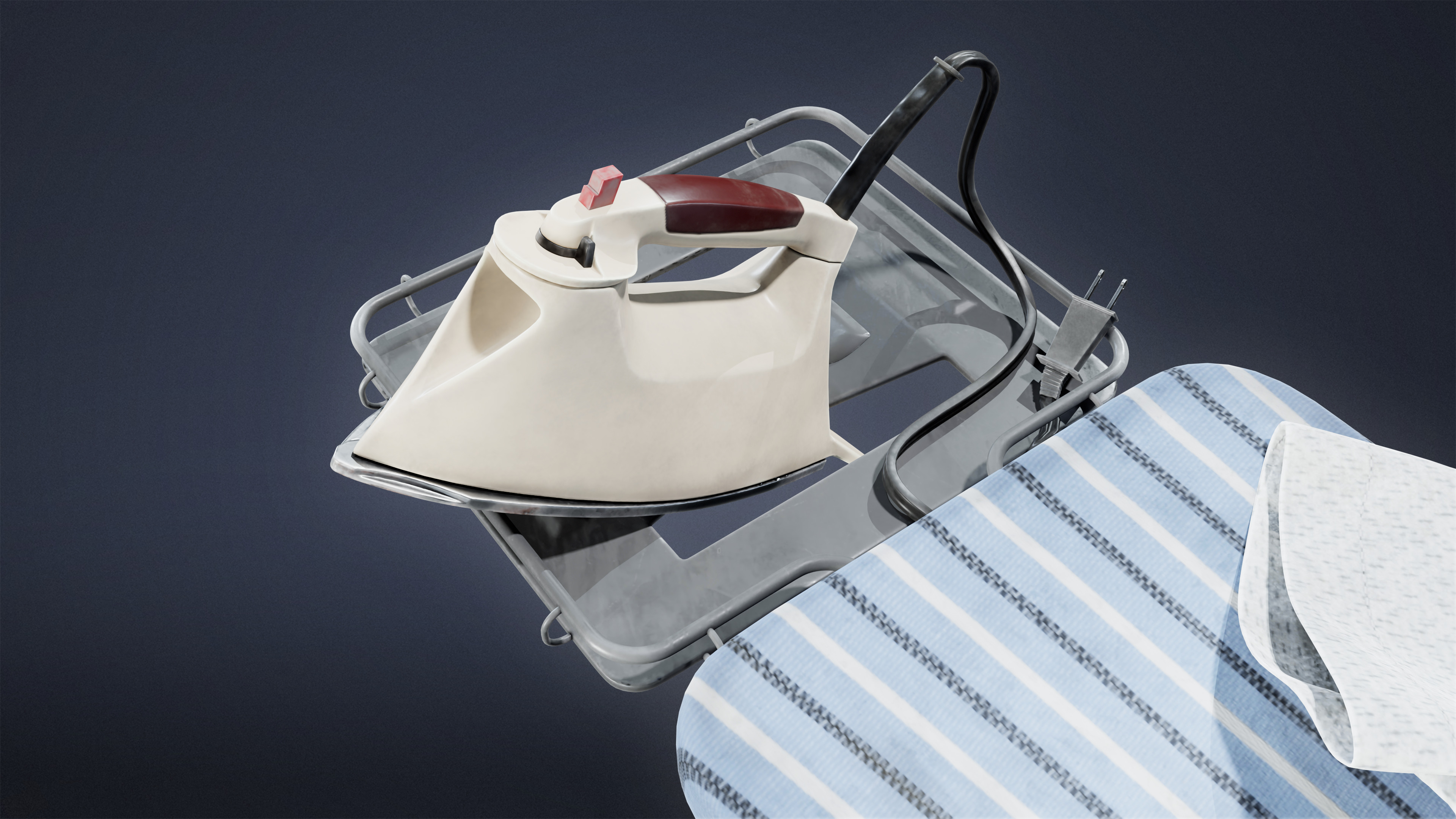SUBURBS - Ironing Board 01 - LOW POLY AND NANITE Low-poly 3D model_4