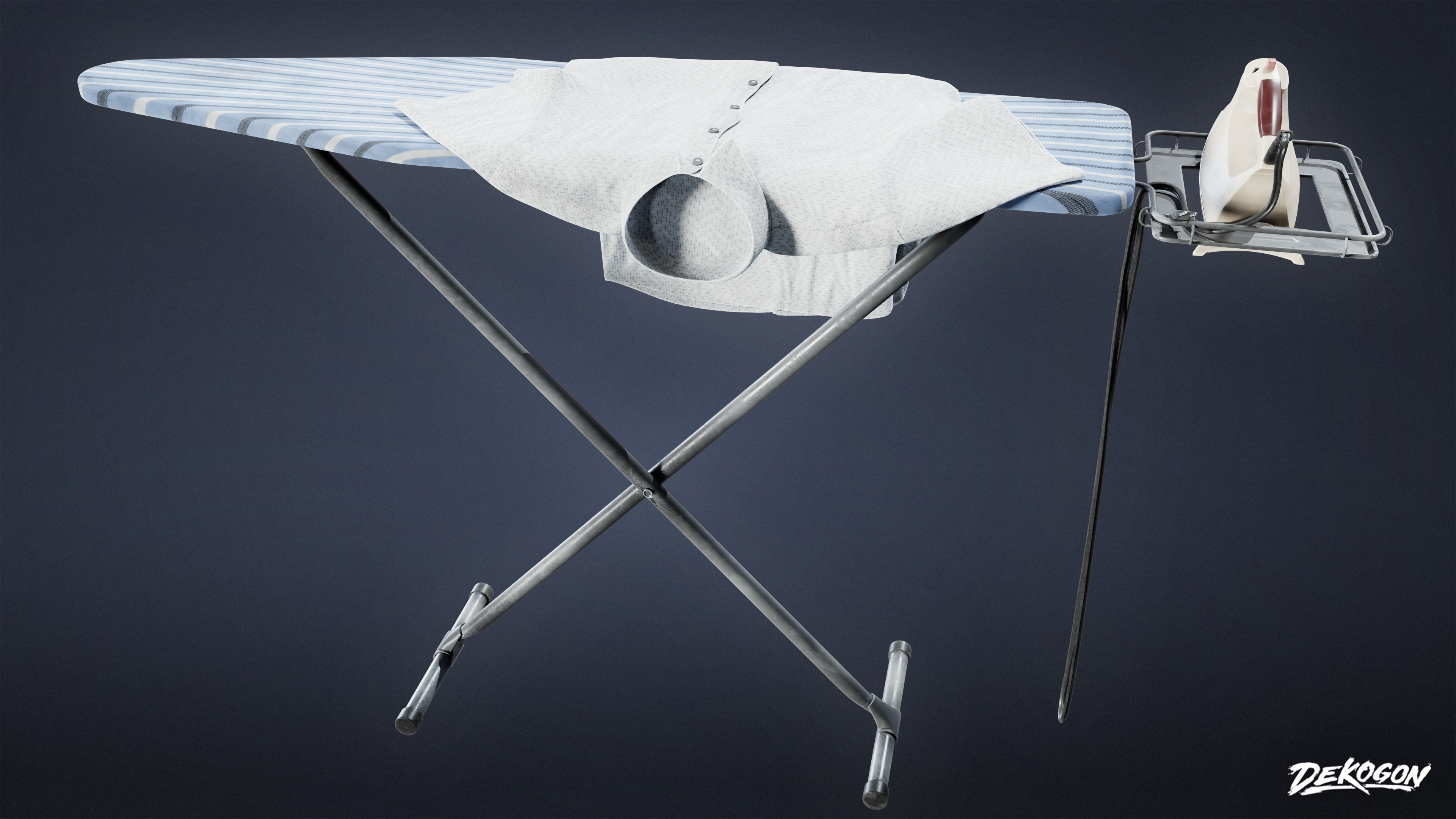SUBURBS - Ironing Board 01 - LOW POLY AND NANITE Low-poly 3D model_1