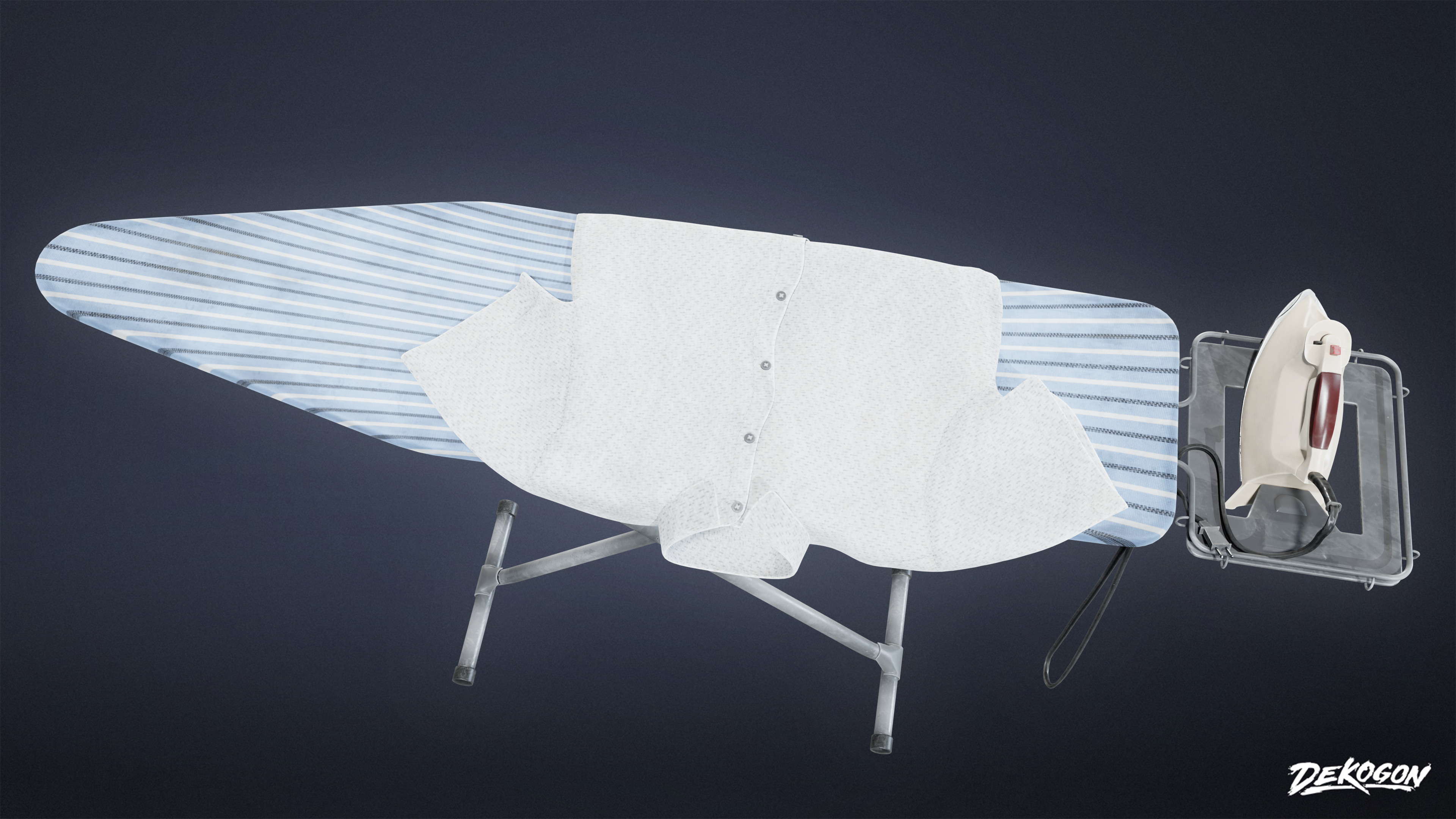 SUBURBS - Ironing Board 01 - LOW POLY AND NANITE Low-poly 3D model_6