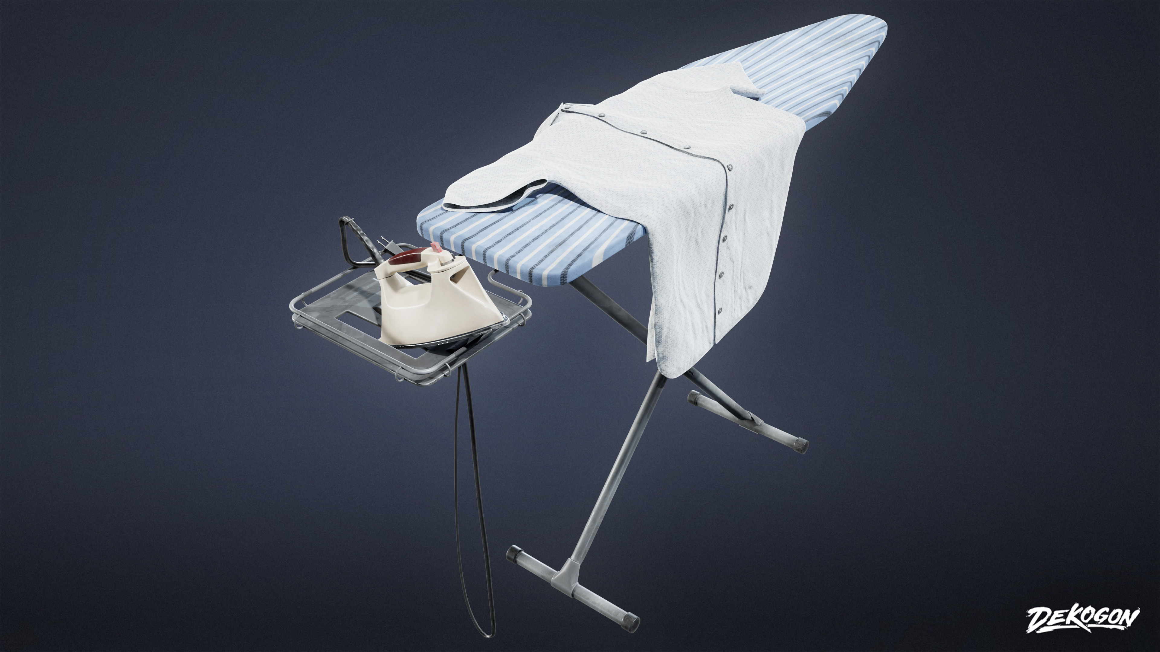 SUBURBS - Ironing Board 01 - LOW POLY AND NANITE Low-poly 3D model_2