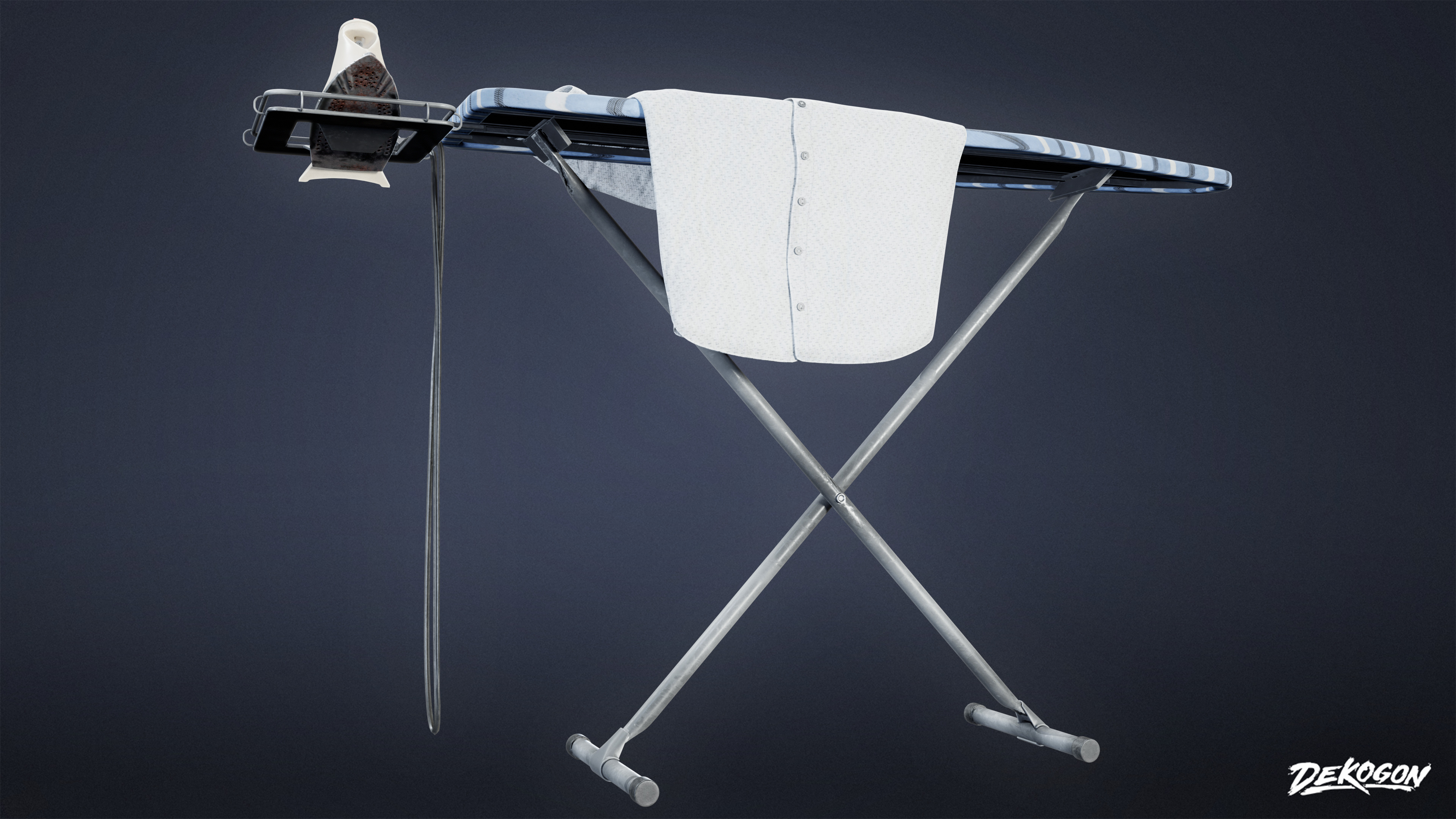 SUBURBS - Ironing Board 01 - LOW POLY AND NANITE Low-poly 3D model_3