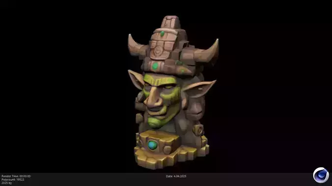 Low Poly Stylized Totem 4 AI