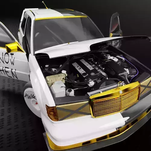 Mercedes-Benz 190E Fully Rigged and Animation Ready 3D Model 3D model Mercedes-Benz 190E Fully Rigged and Animation Ready 3D Model 3D model